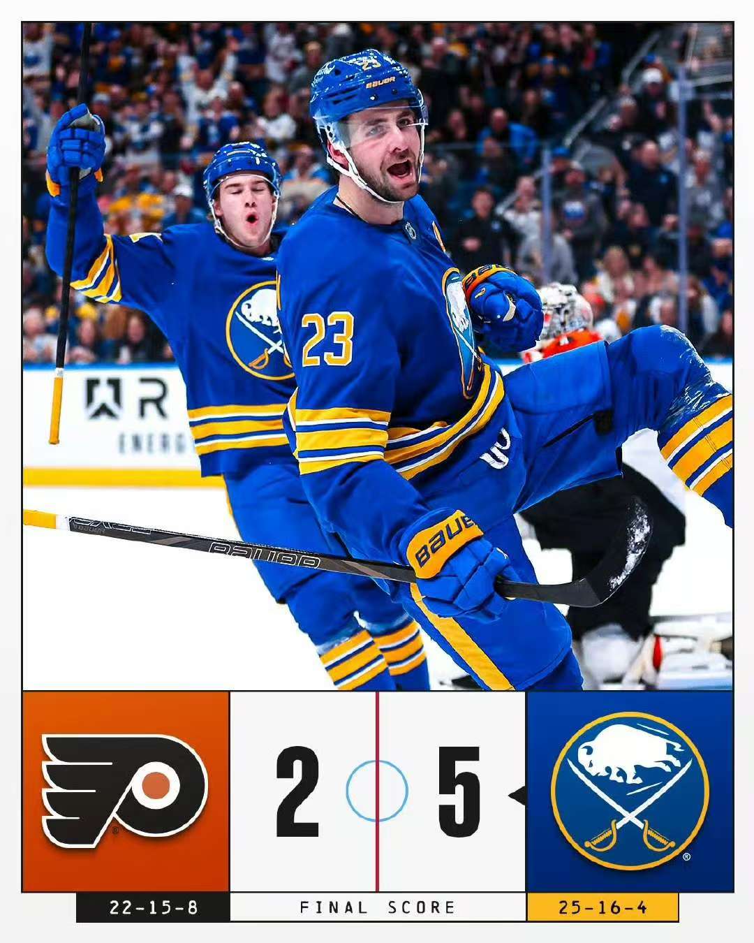 Eine junge, aufstrebende Mannschaft: Die Trikots der Buffalo Sabres beflügeln die Siegesserie
